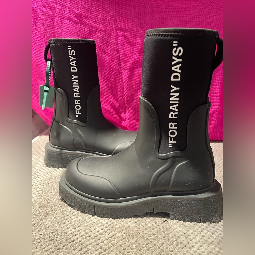 OFF-WHITE Black Rain Boots